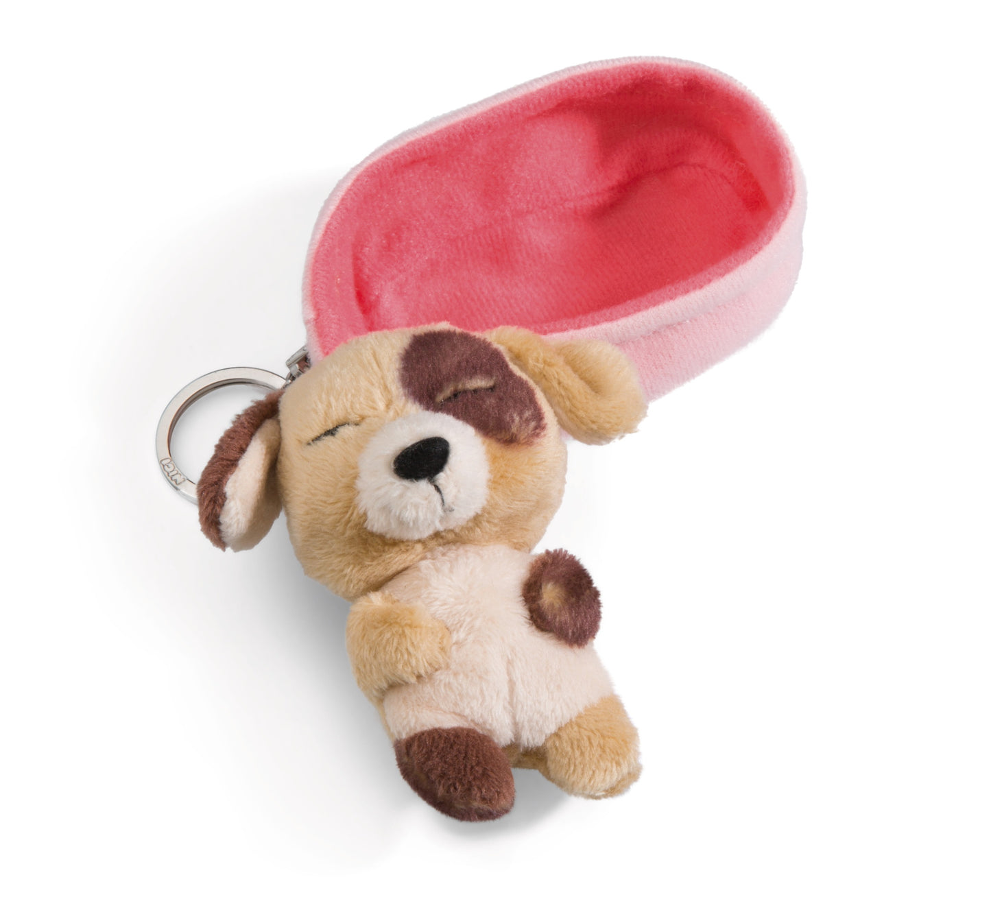 Chien 8 cm tricolore,panier pêche clair