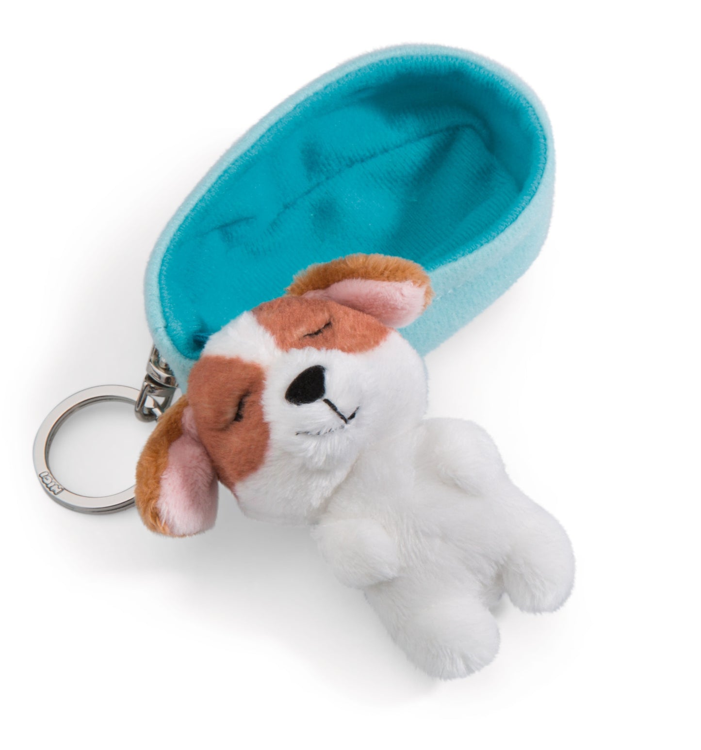 Chien 8 cm Cocker Spaniel, panier bleu clair