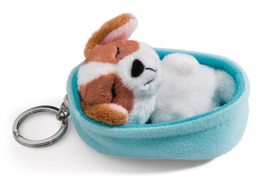 Chien 8 cm Cocker Spaniel, panier bleu clair